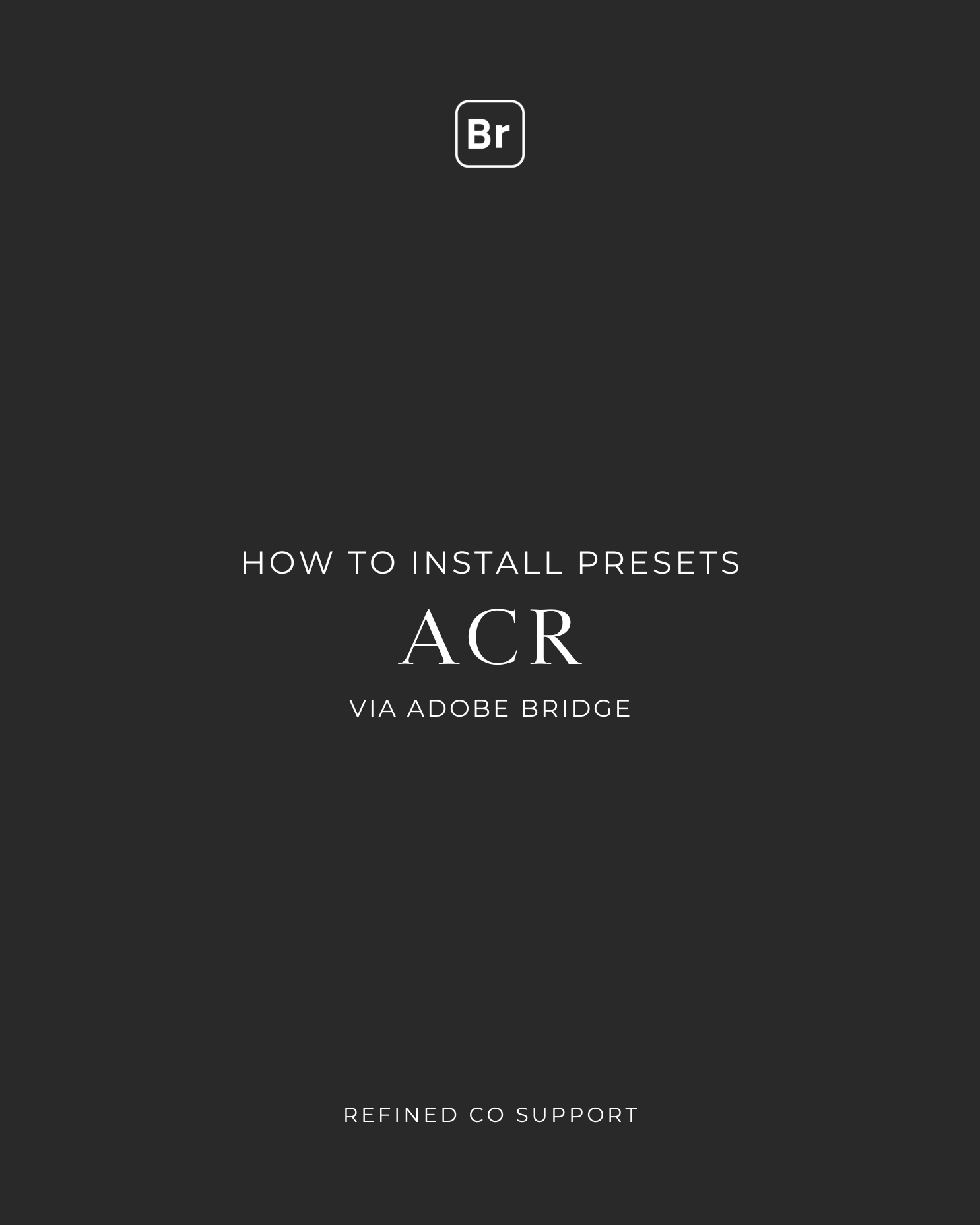 How to Install Presets in Adobe Camera RAW (ACR) on Mac and PC Through Adobe Bridge